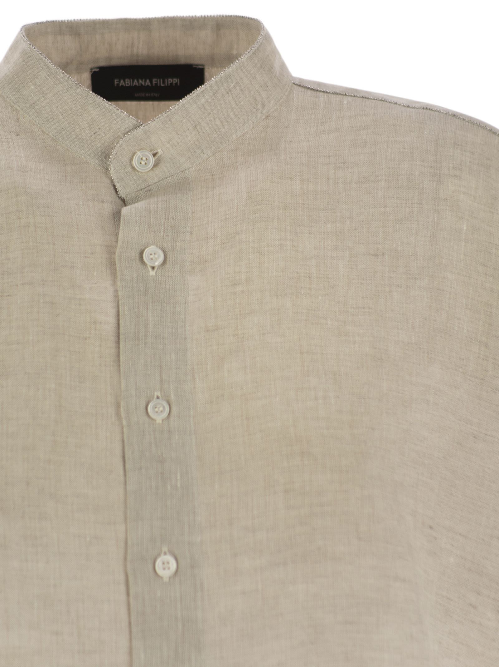 Fabiana Filippi Stand-up Collar Shirt In Nude