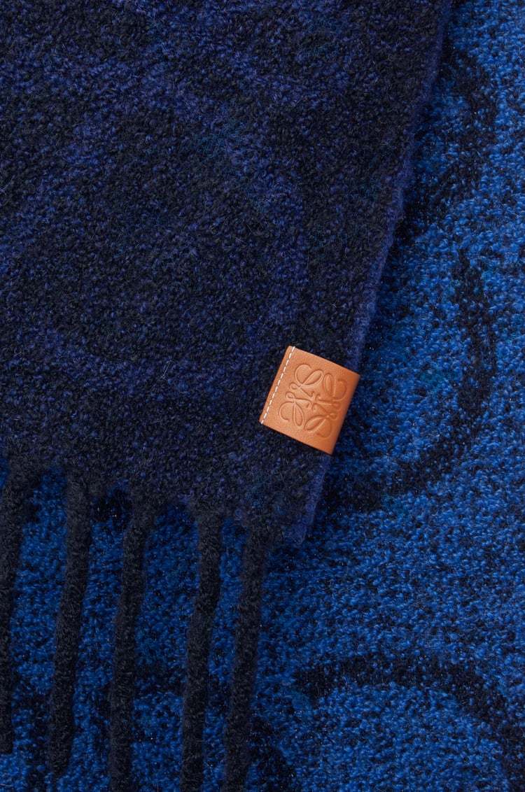 Shop Loewe Anagram Scarf In Alpaca And Wool In Black