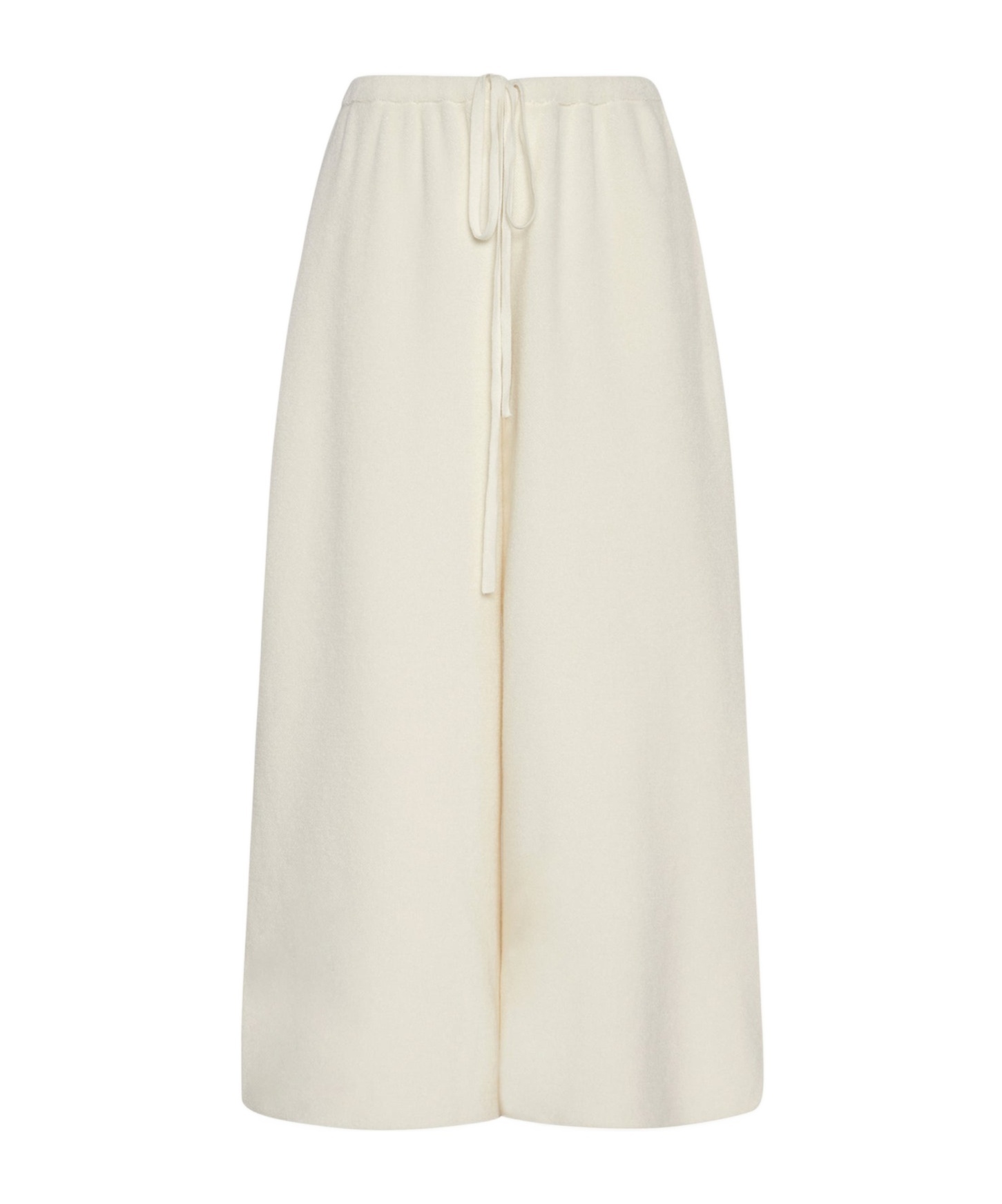 The Row Geordie Cashmere Towelling Wide-leg Pull-on Pants In White
