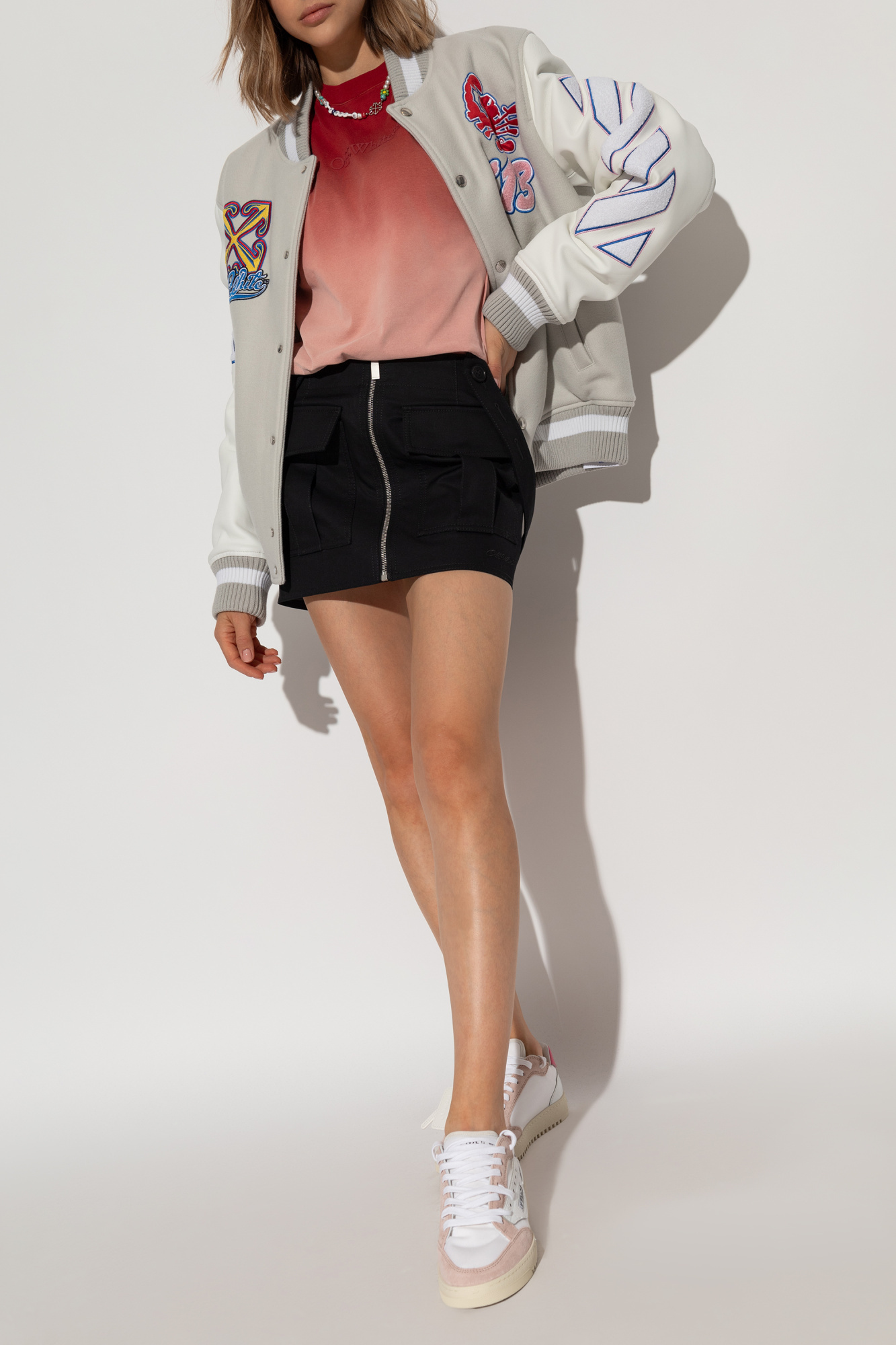 Off-white Crewneck Short-sleeved T-shirt In Pink