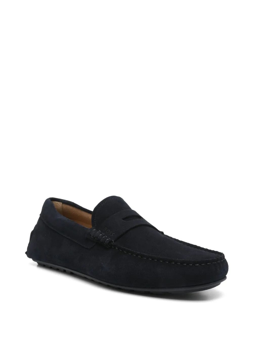 Hugo Boss Suede Loafers In Black