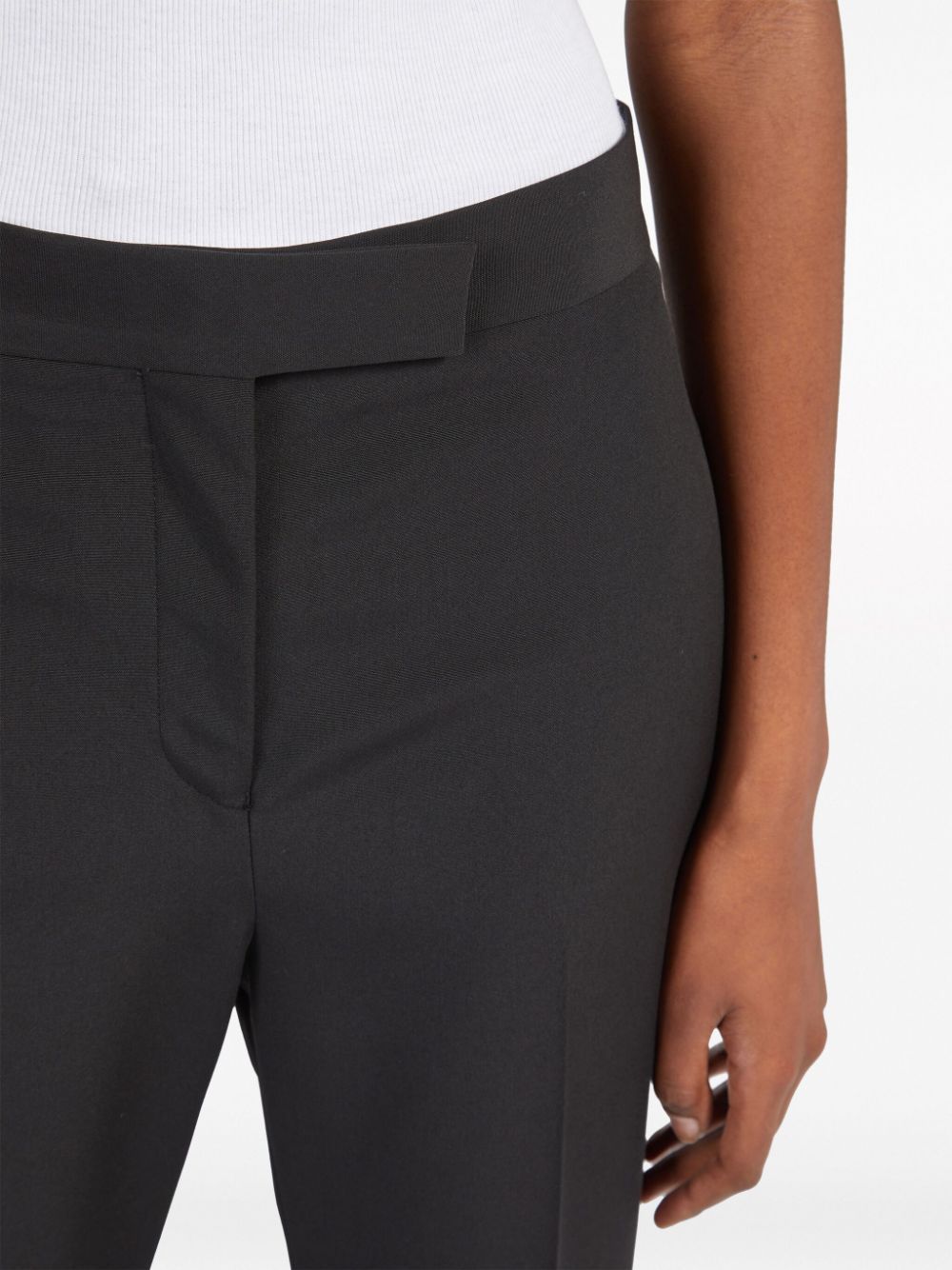 Shop Ferragamo Belt Ring Casual Pants In Black