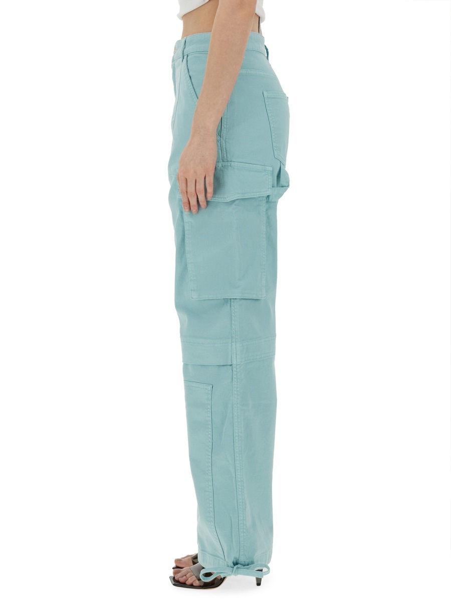 Shop Moschino Multi-pocket Button Casual Pants In Blue