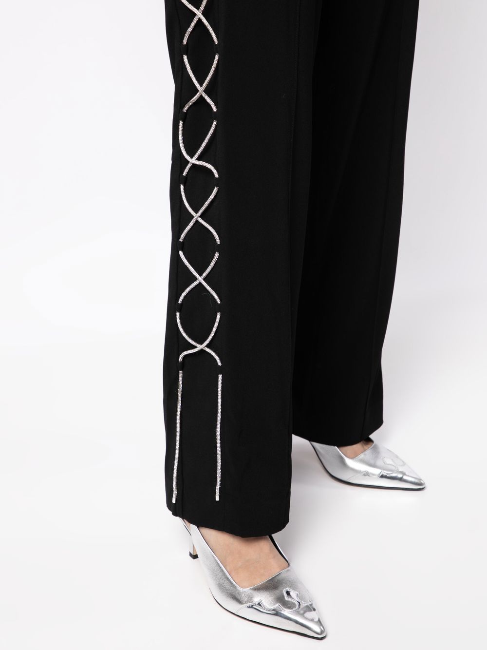 Giuseppe Di Morabito Lace-up Detail Straight-leg Trousers In Black