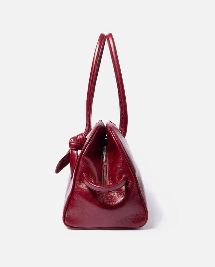Jacquemus Womens Burgundy Le Petit Turismo Leather Top Handle Bag In Red