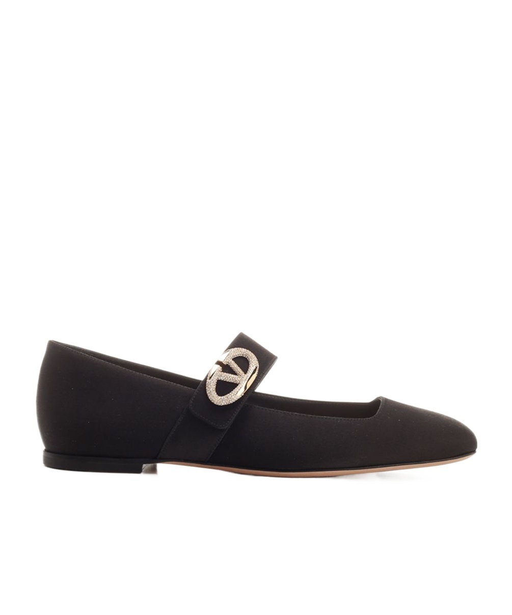 Valentino Vlogo Locker Ballerina Shoes In Black