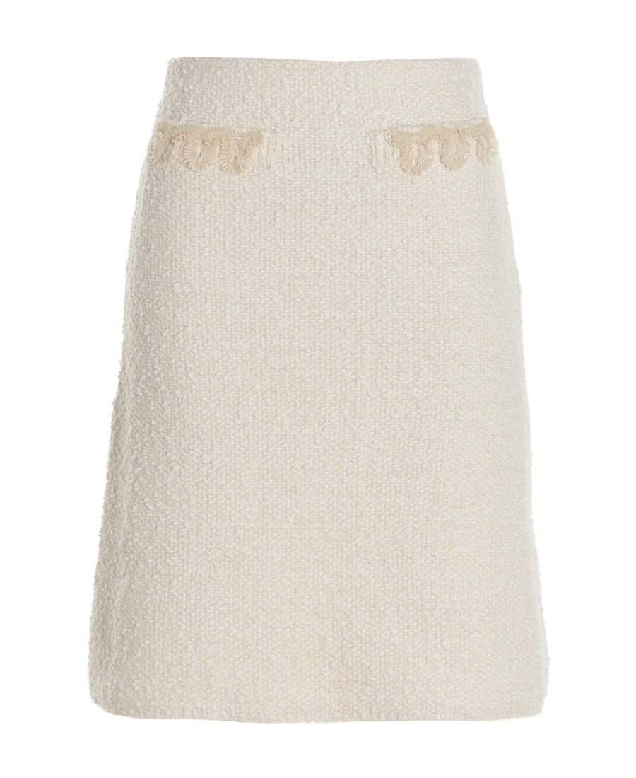 Lanvin High-waisted Straight Skirt In Nude