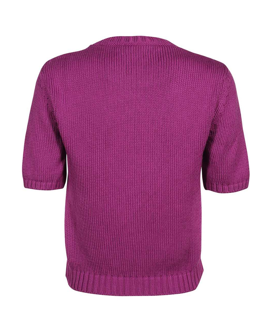 Moschino Peace Short-sleeve Sweater In Purple