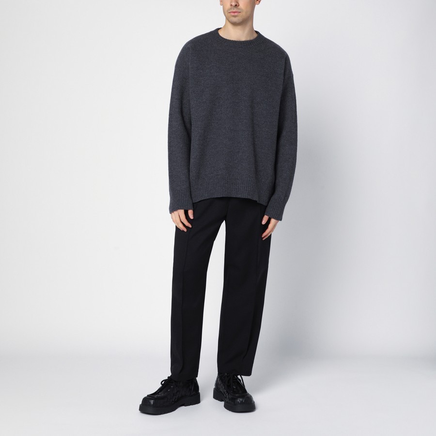 Jil Sander Wool Crewneck Sweater In Black