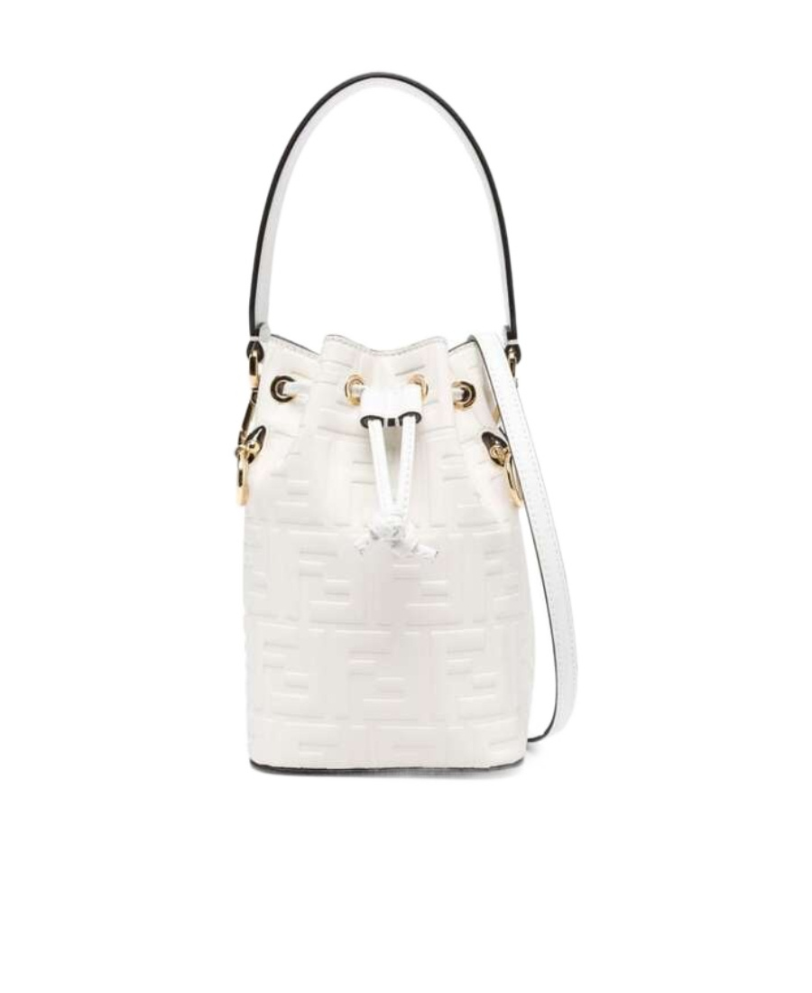 Fendi Mini Mon Tresor Bucket Bag In White