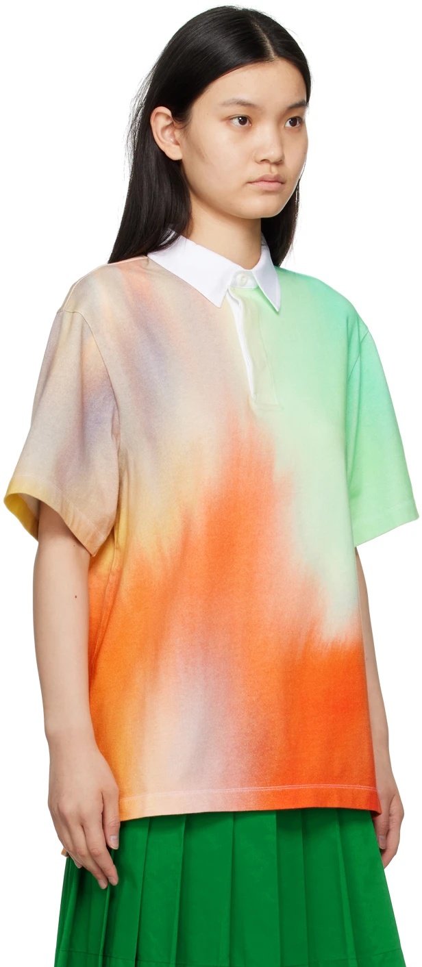 Maison Kitsuné Graded Pattern Polo Shirt In White