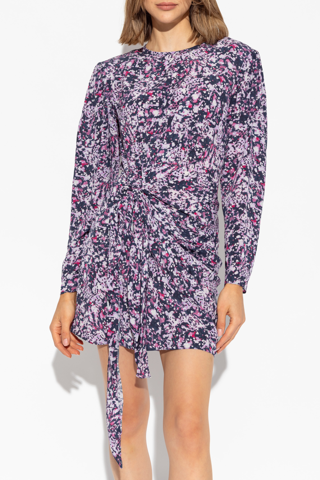 Isabel Marant Étoile Gathered Floral-print Dress In Gray