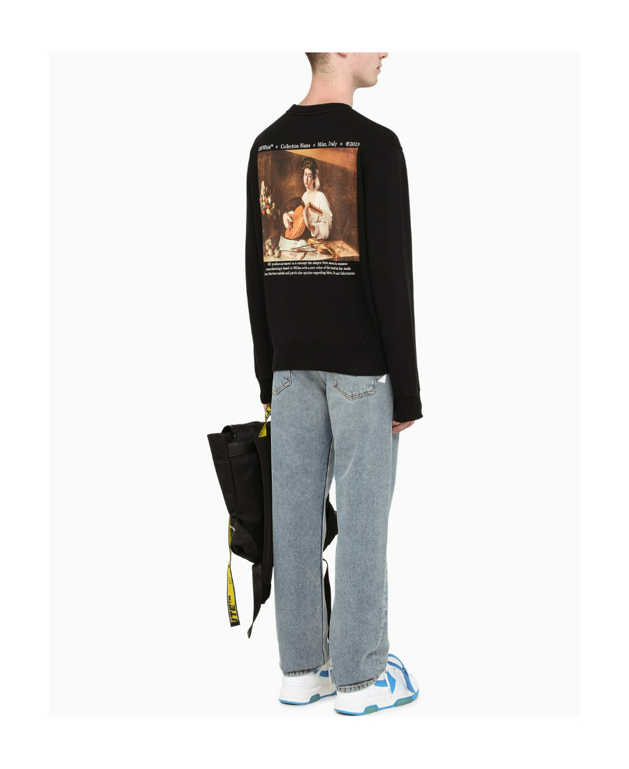 Off-white Caravaggio Painting-print Crew-neck Sweatshirt In Black
