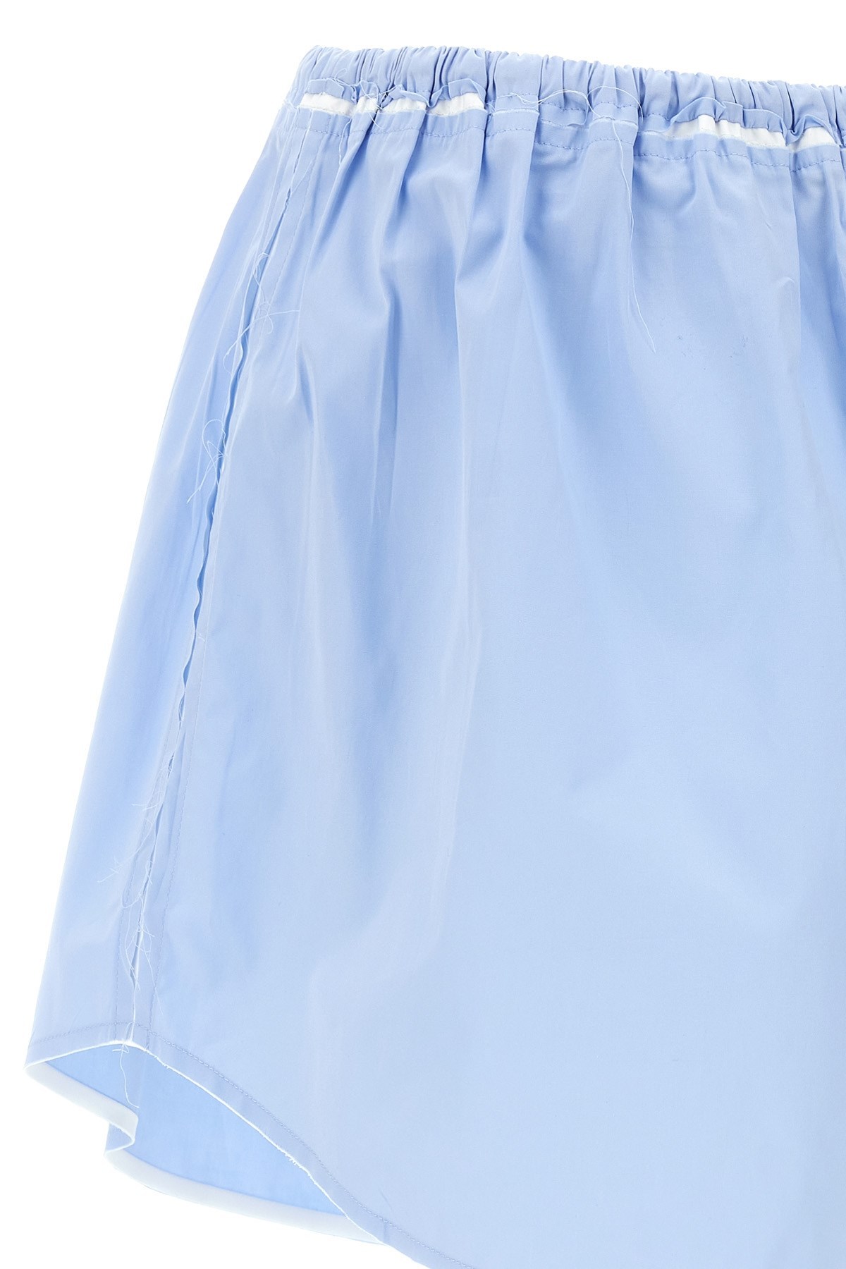 Miu Miu Elastic Waist Skirt In Blue