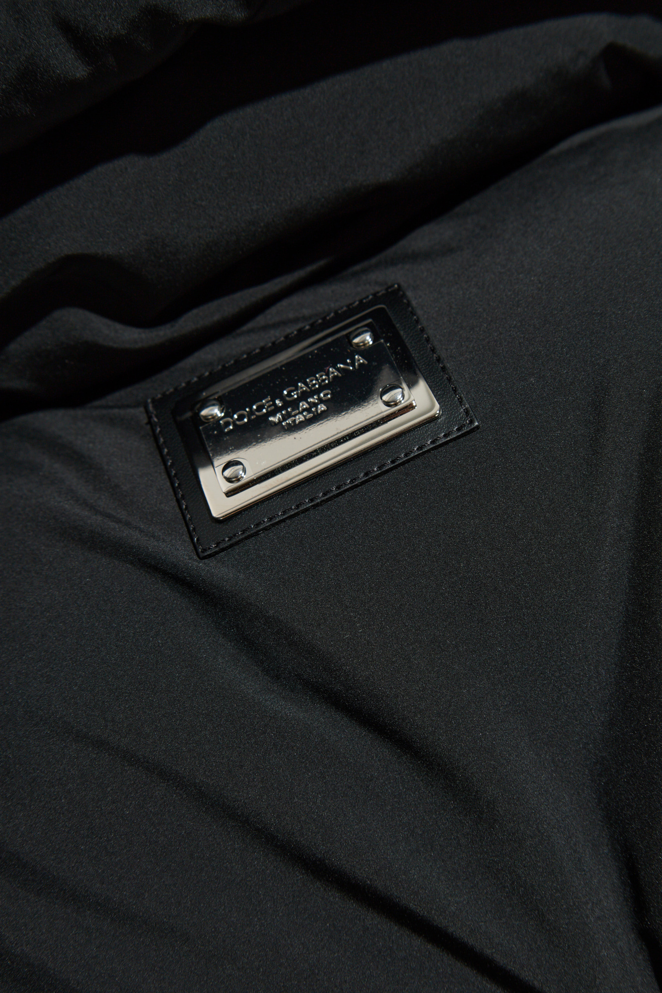 Dolce & Gabbana Logo-plaque Padded Coat In Black