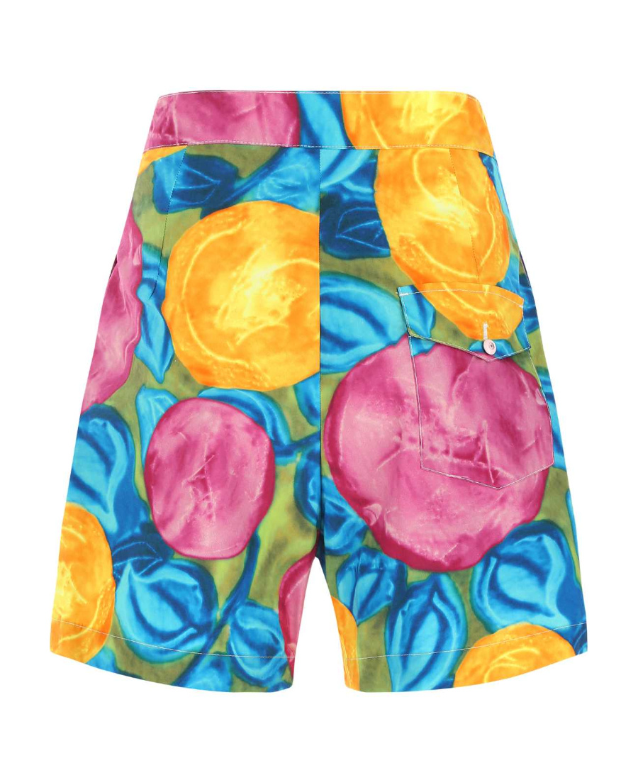 Marni Multicolor Print Bermuda Shorts In Yellow