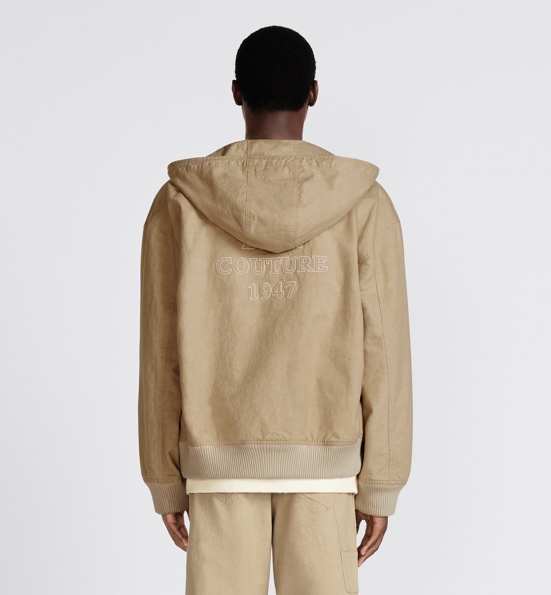 Dior Logo Zipper Casual Jacket In Nude
