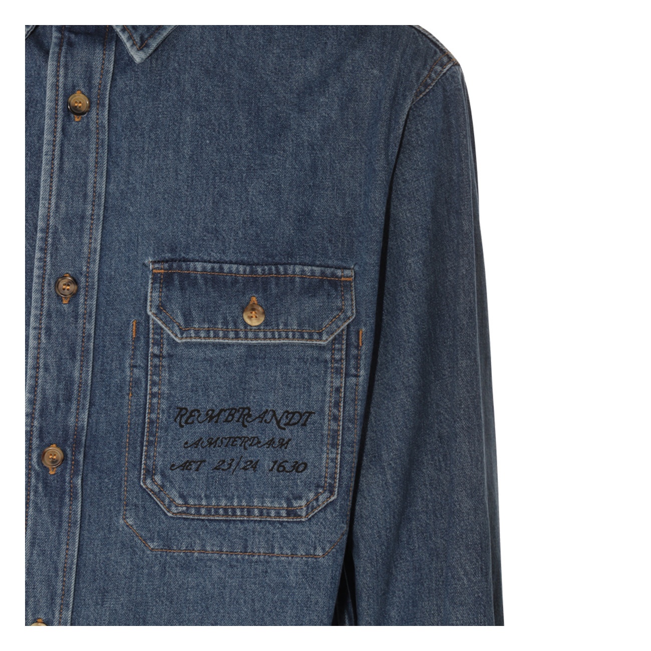 Jw Anderson Man Denim Shirt Blue Size L Cotton In Blue