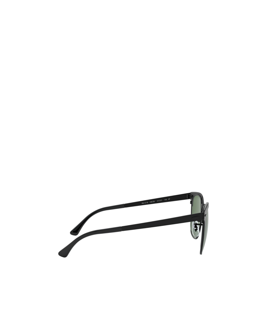 Ray Ban Clubmaster Metal Sunglasses Black Frame Green Lenses Polarized 51-21 In Green