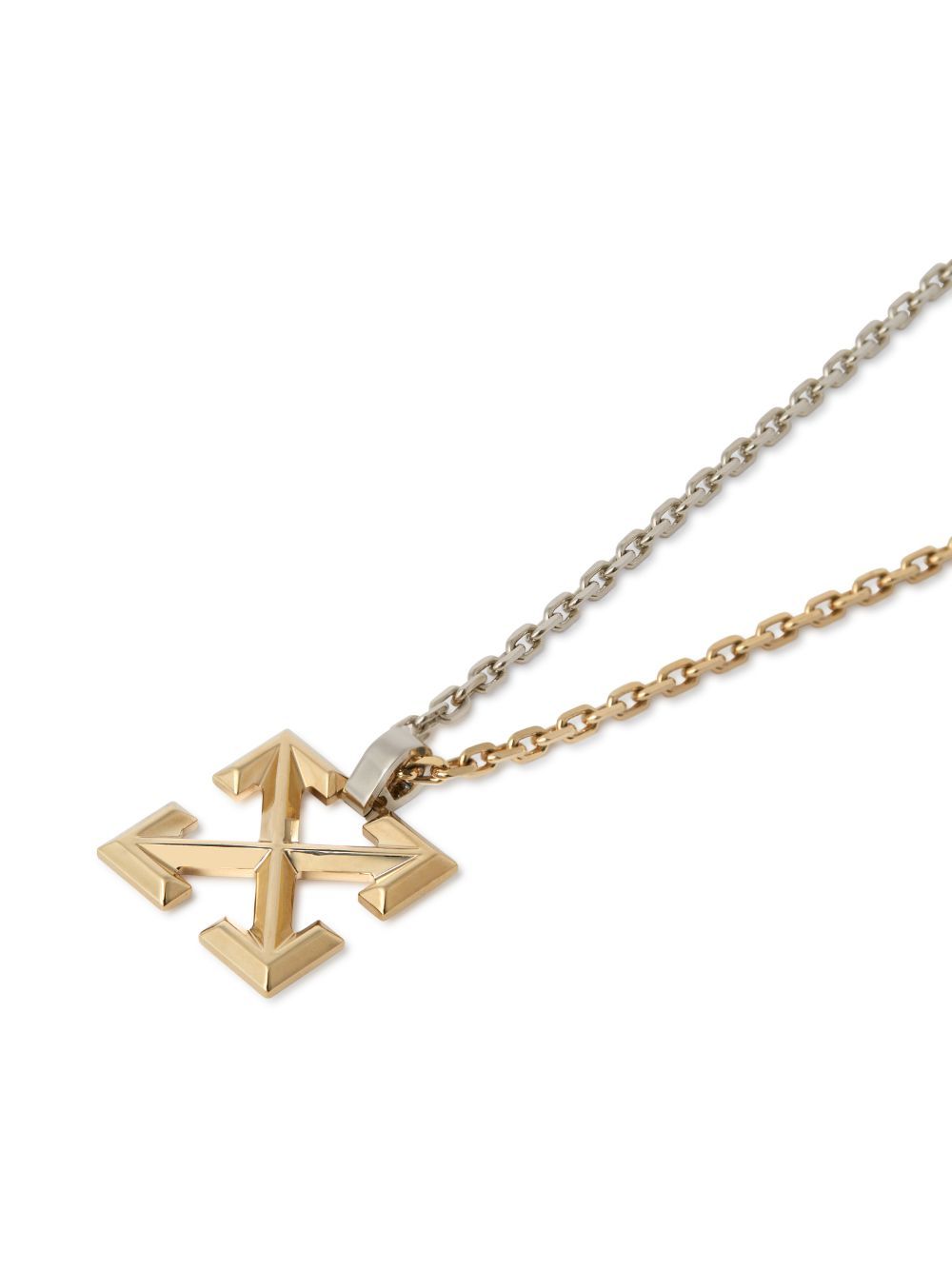 Off-white Arrows Two-tone Necklace In Yellow