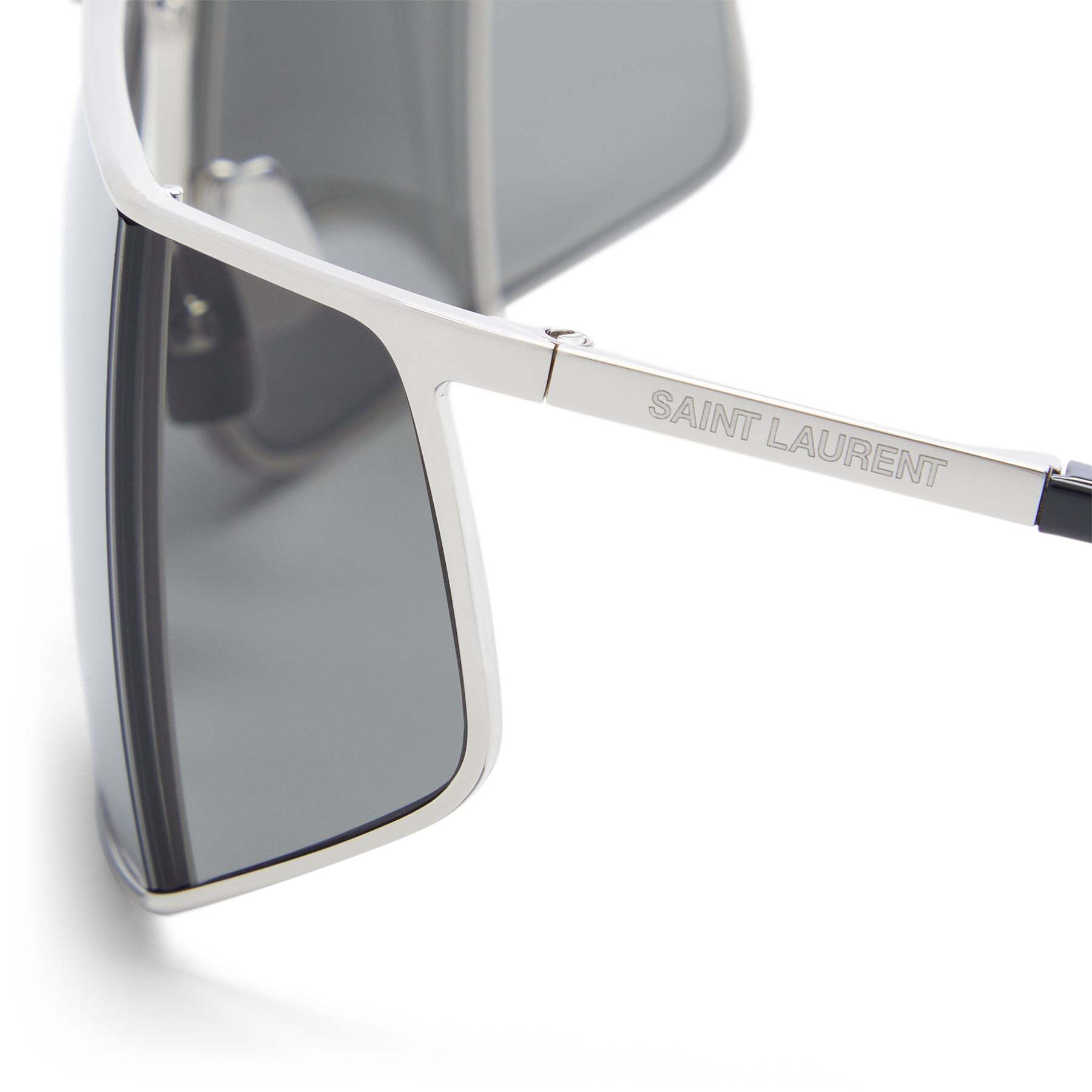 Saint Laurent Logo Sunglasses In Gray