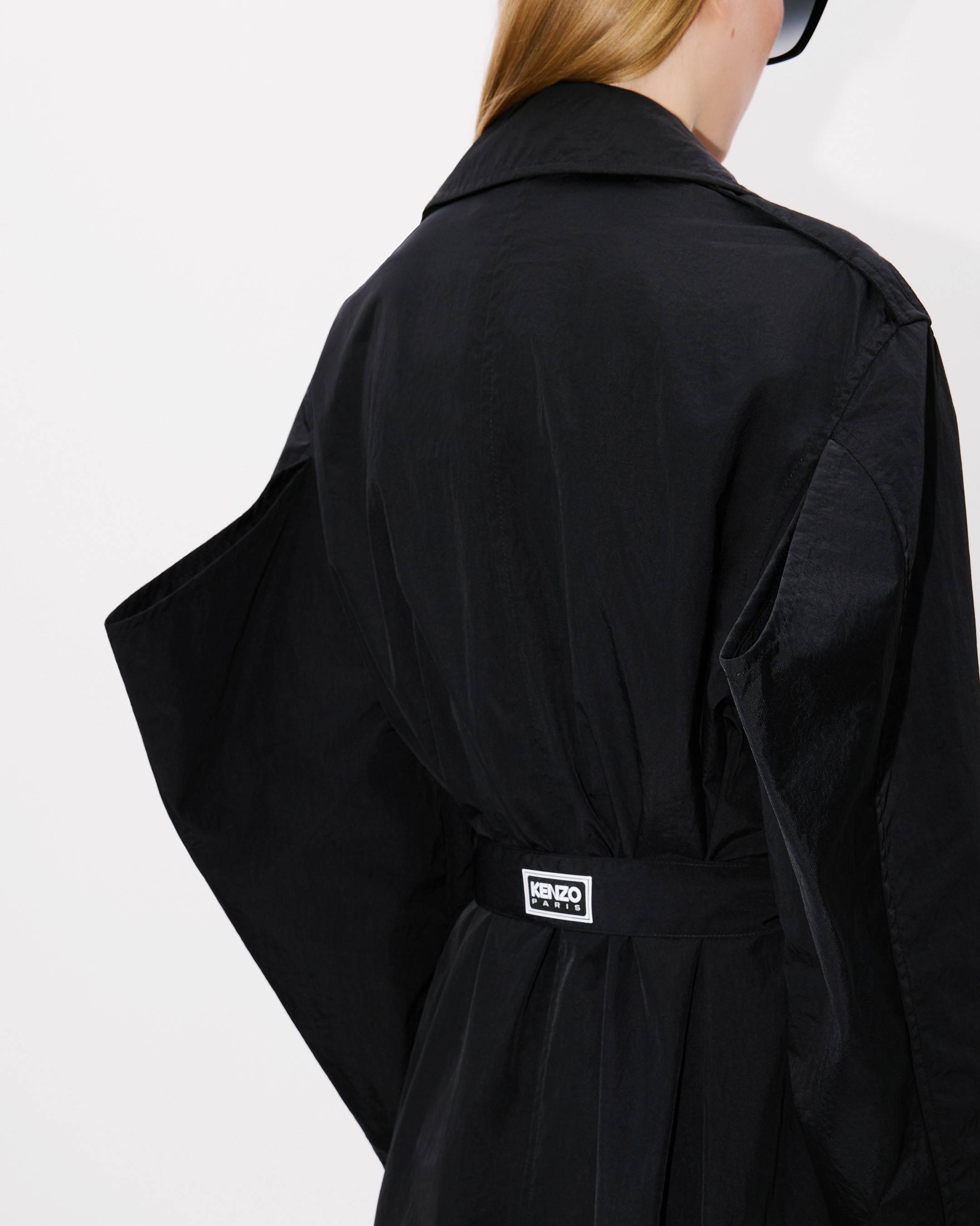 Kenzo Lapel Long-sleeved Windbreaker In Black