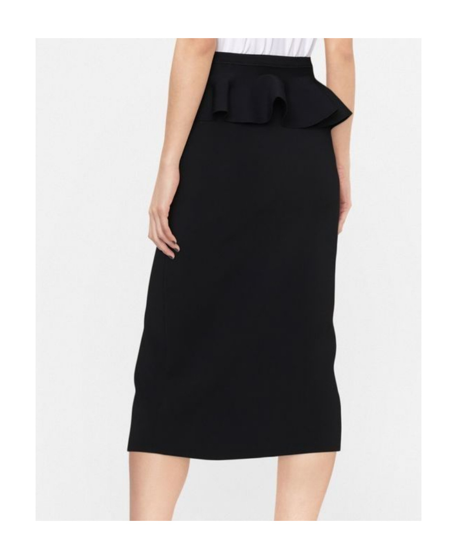 Shop Alexander Mcqueen Ruffle-detail High-waisted Skirt In Black