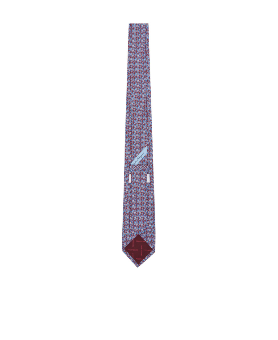 Ferragamo Monogram-pattern Silk Tie In Purple