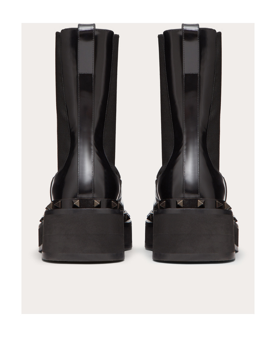 Valentino 50mm Rockstud M-way Leather Ankle Boots In Black