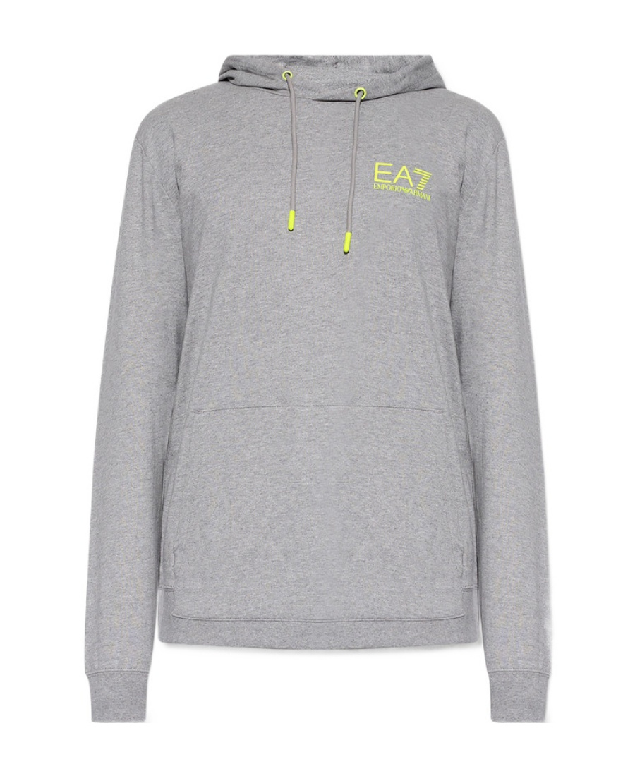 EA7 LOGO-PRINT JERSEY HOODIE