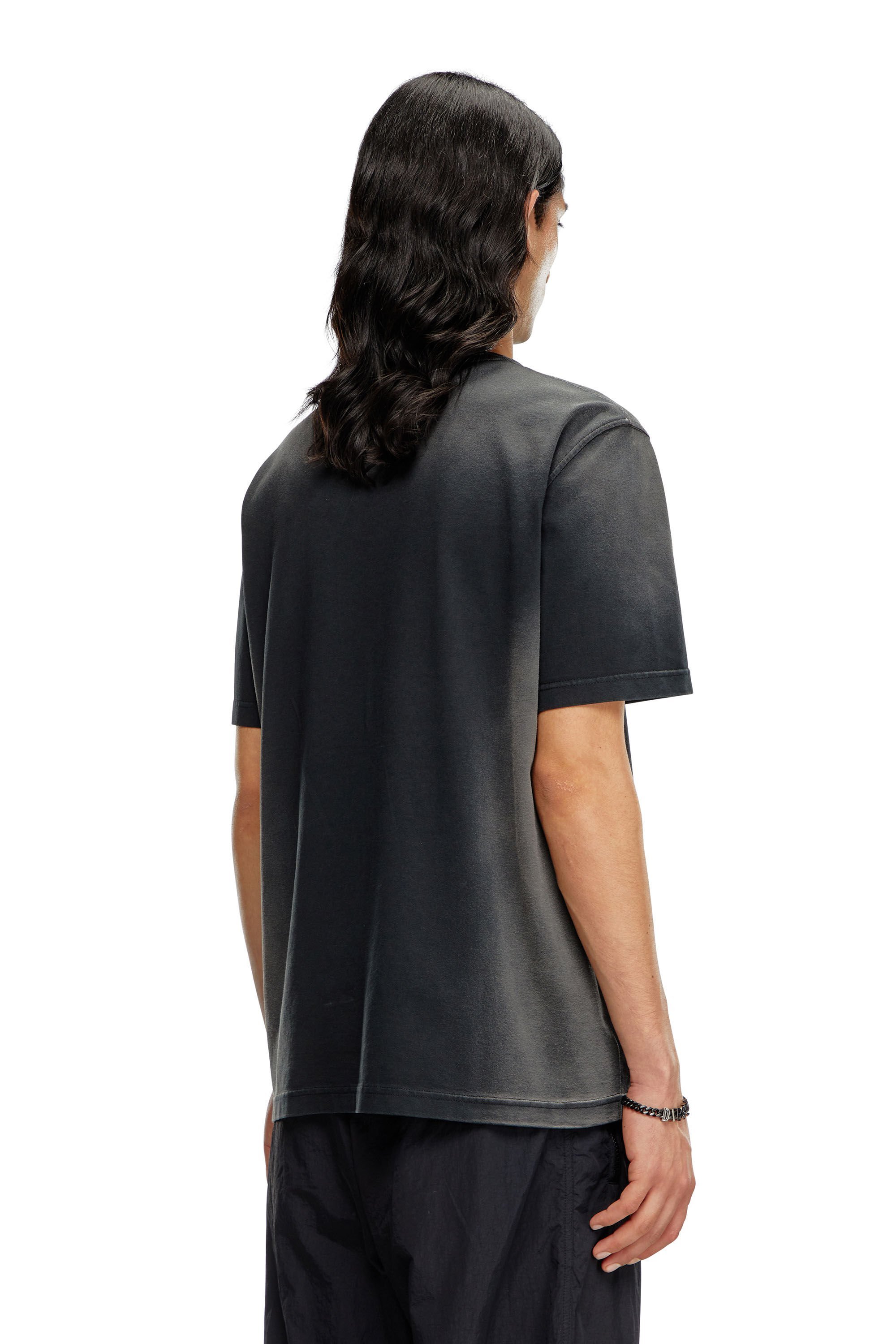 Diesel T-shirt Sfumata Con Stampa Oval D In Black