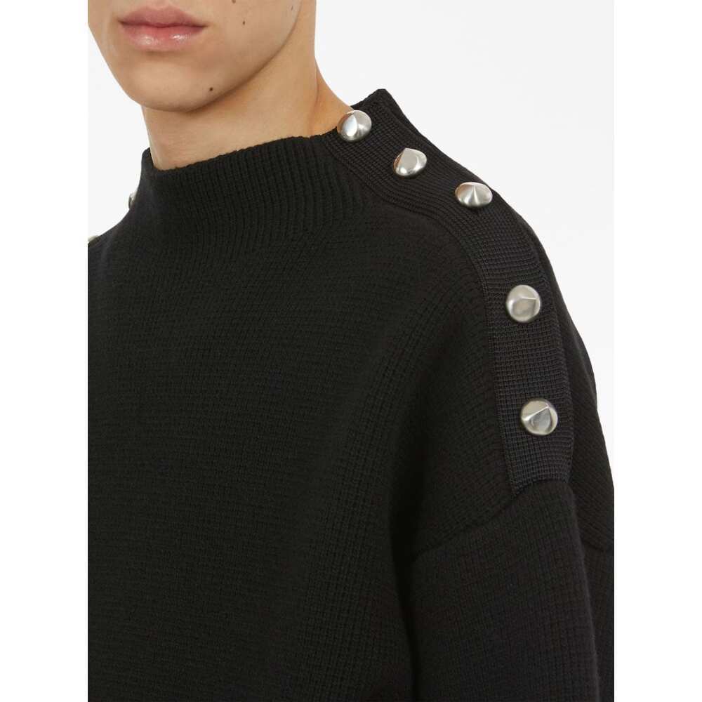 Ferragamo Maglione In Misto Lana Blu Notte Uomo In Black