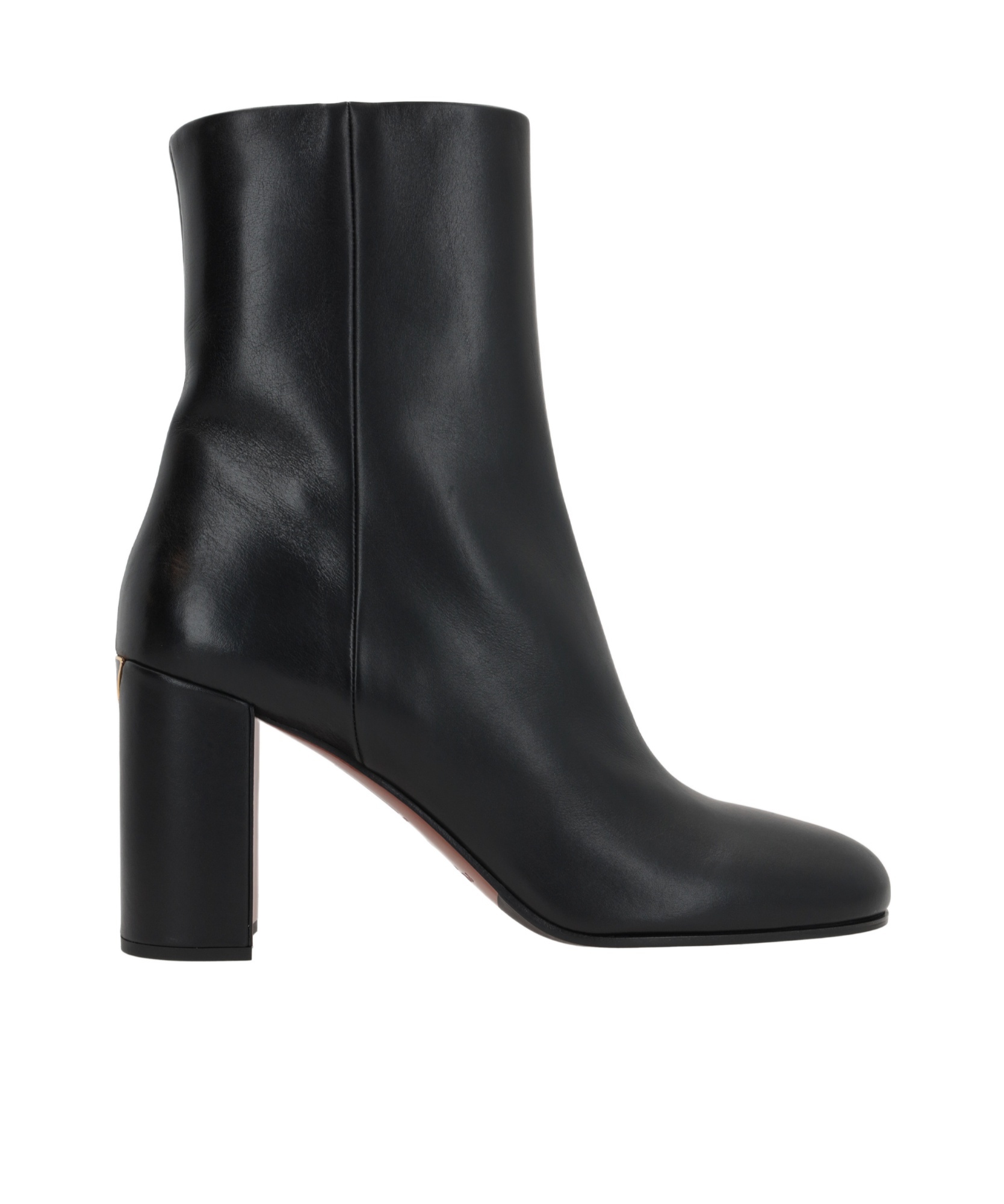 Prada Stylish Leather Ankle Boots With Block Heel In Black