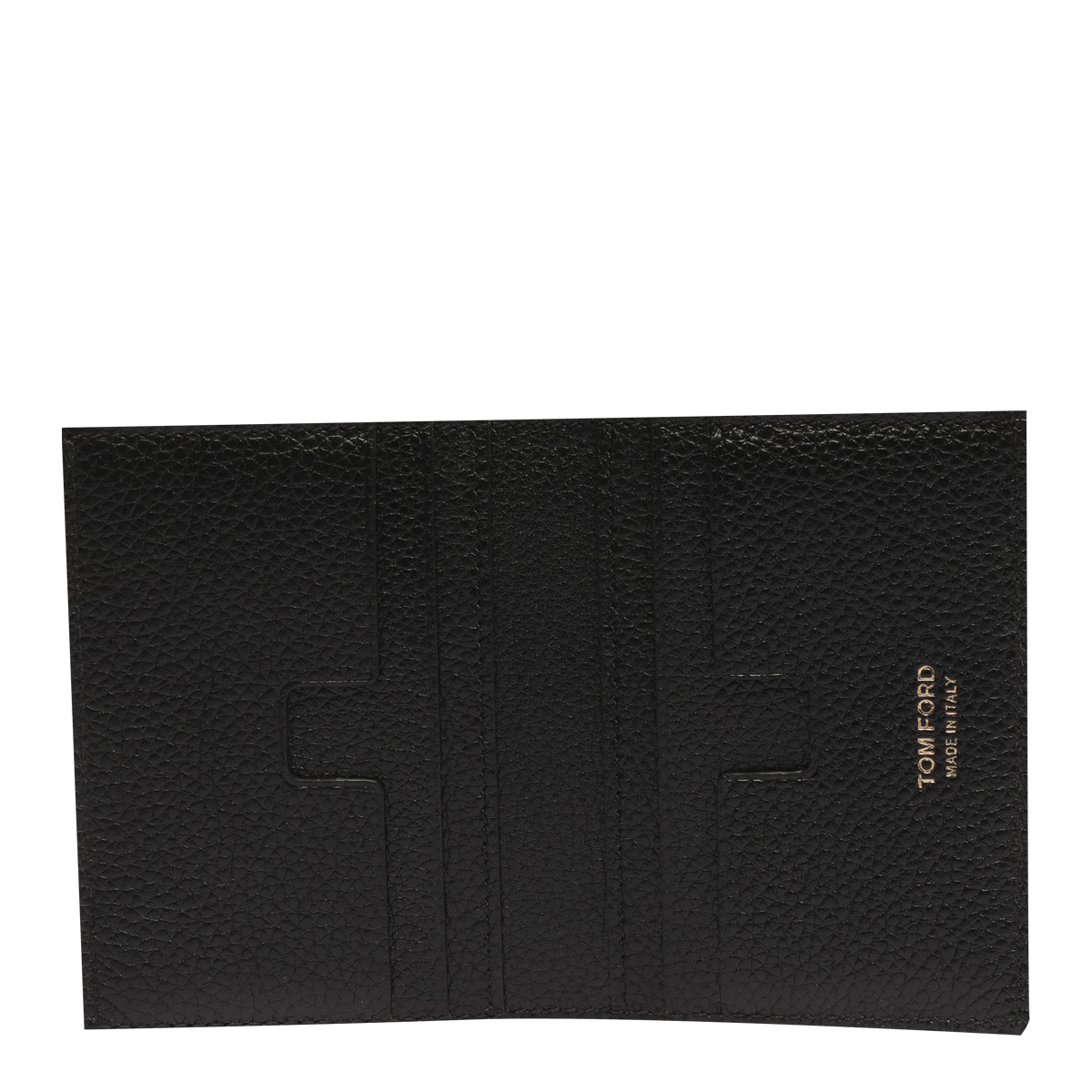 Tom Ford Black Soft Grain Leather T Line Passport Holder In Black