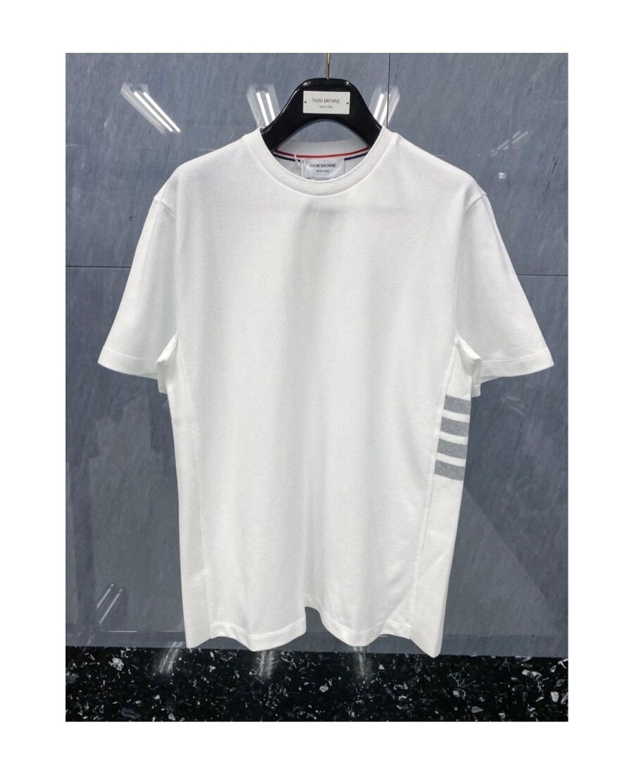 Thom Browne Short Sleeve Tee Cotton T-shirt In Neutral