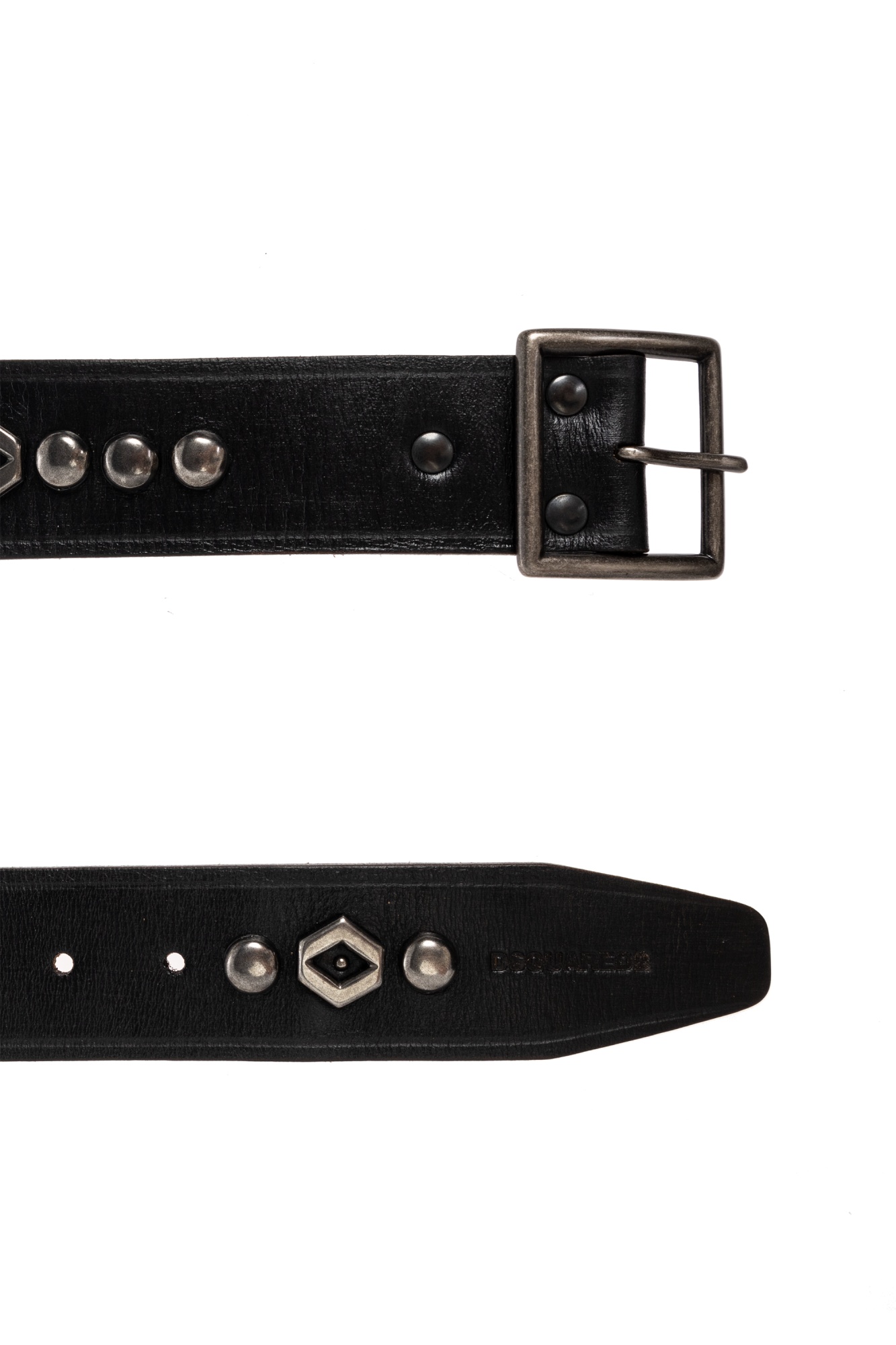 Dsquared2 Studded Leather Belt In Black