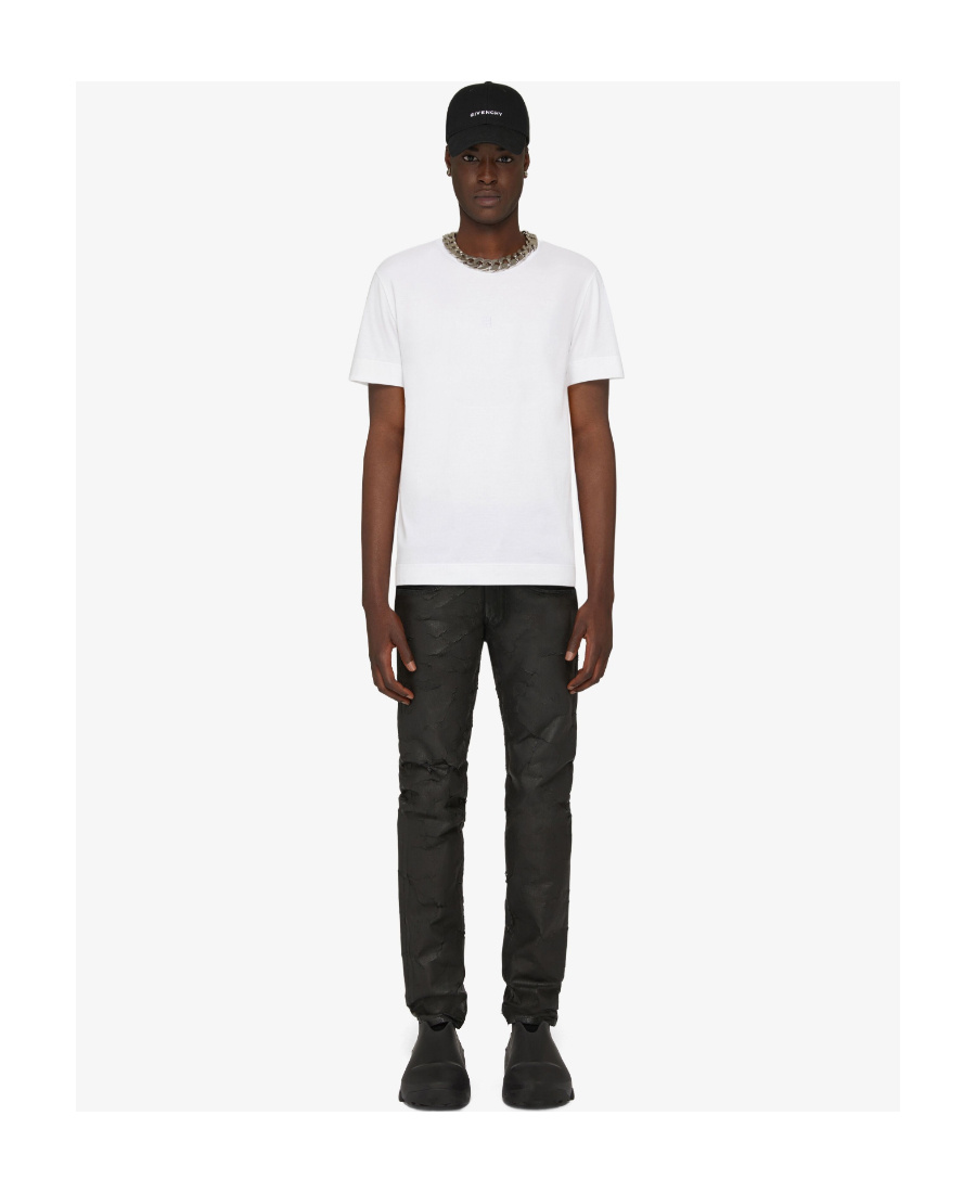 Givenchy 4g-embroidered Cotton T-shirt In White