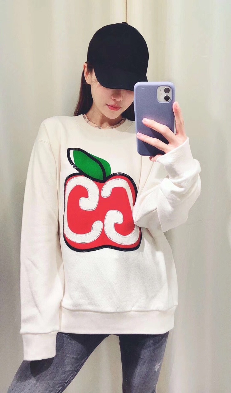 Gucci Printed Round-neck Sweater In White