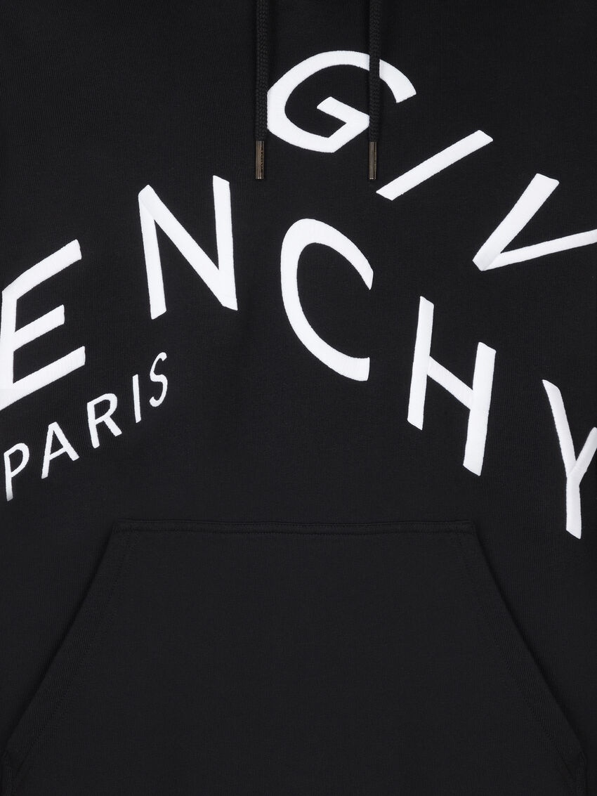 Givenchy Refracted Logo Embroidered Hoodie In Black