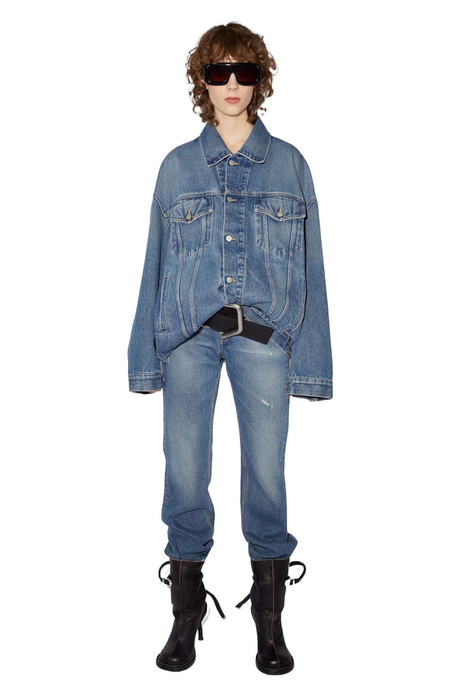 Acne Studios Blue Relaxed Fit Denim Jacket In Blue