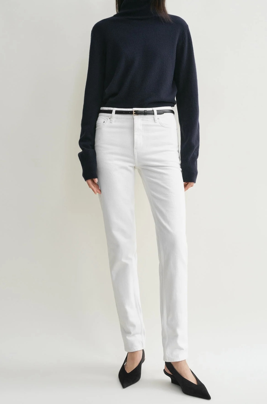 Totême Belt-loop Jeans In White