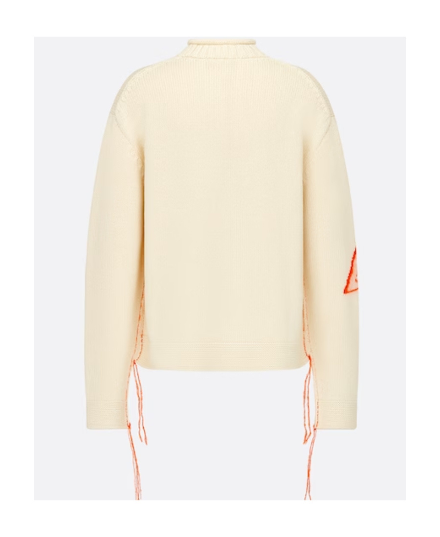 Dior Logo Pattern Jacquard Sweater In Nude