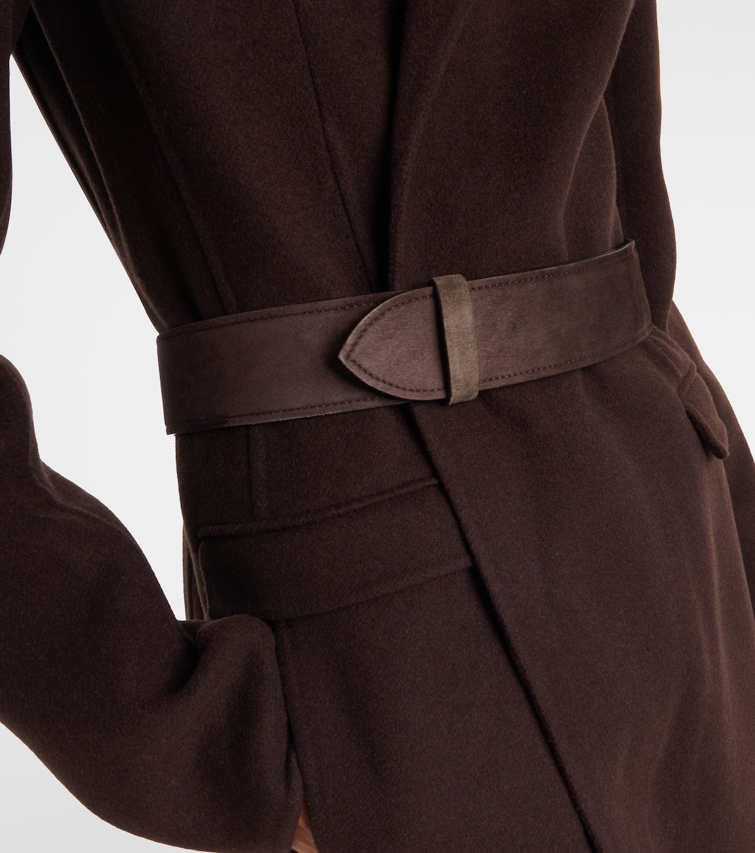 Khaite Theo Suede Belt In Brown