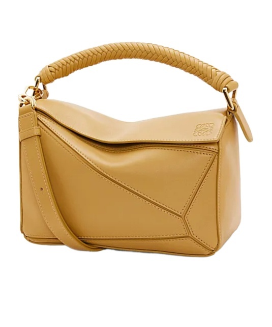 Loewe Small Leather Puzzle Top-handle Bag In Brown