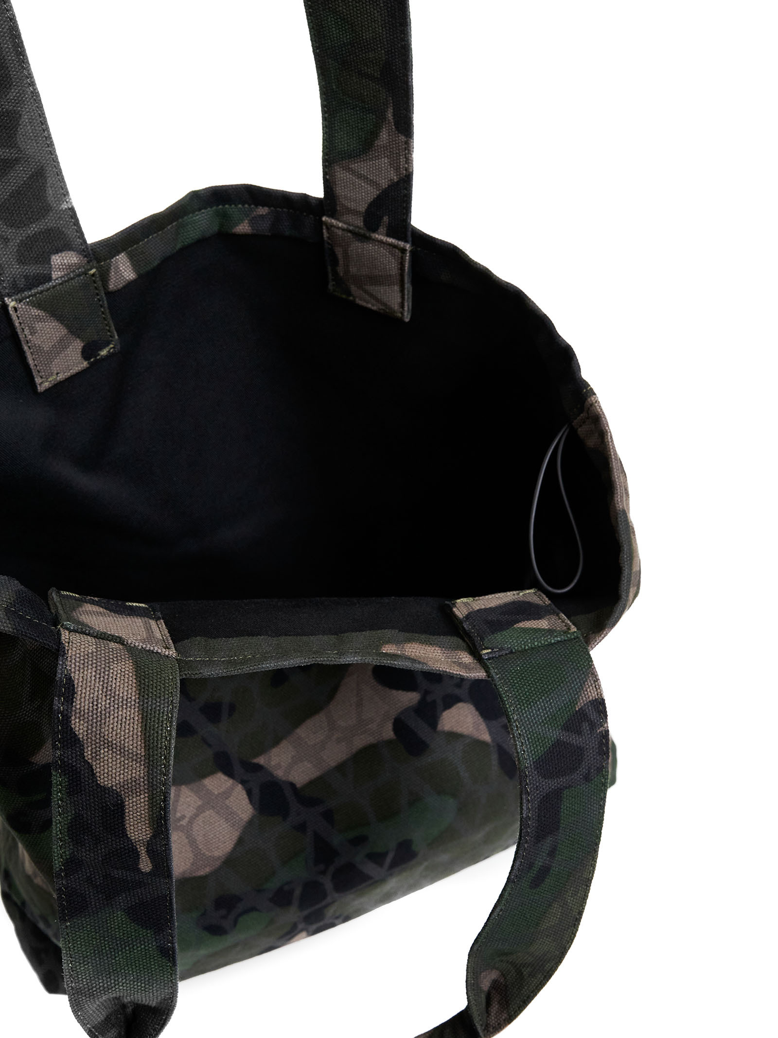 Valentino Camouflage-pattern Tote Bag In Black