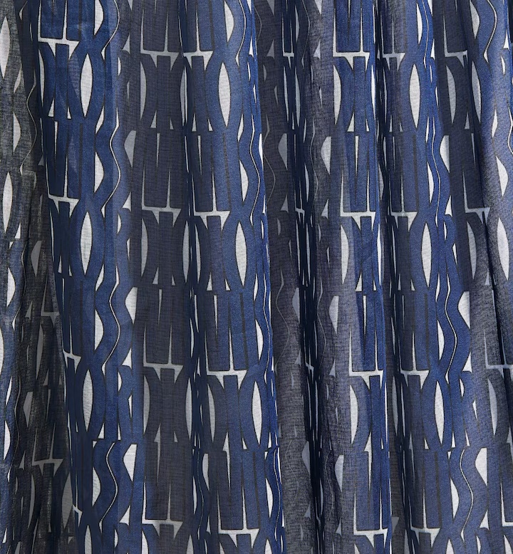 Dior Pleated Zipper Skirt In Blue