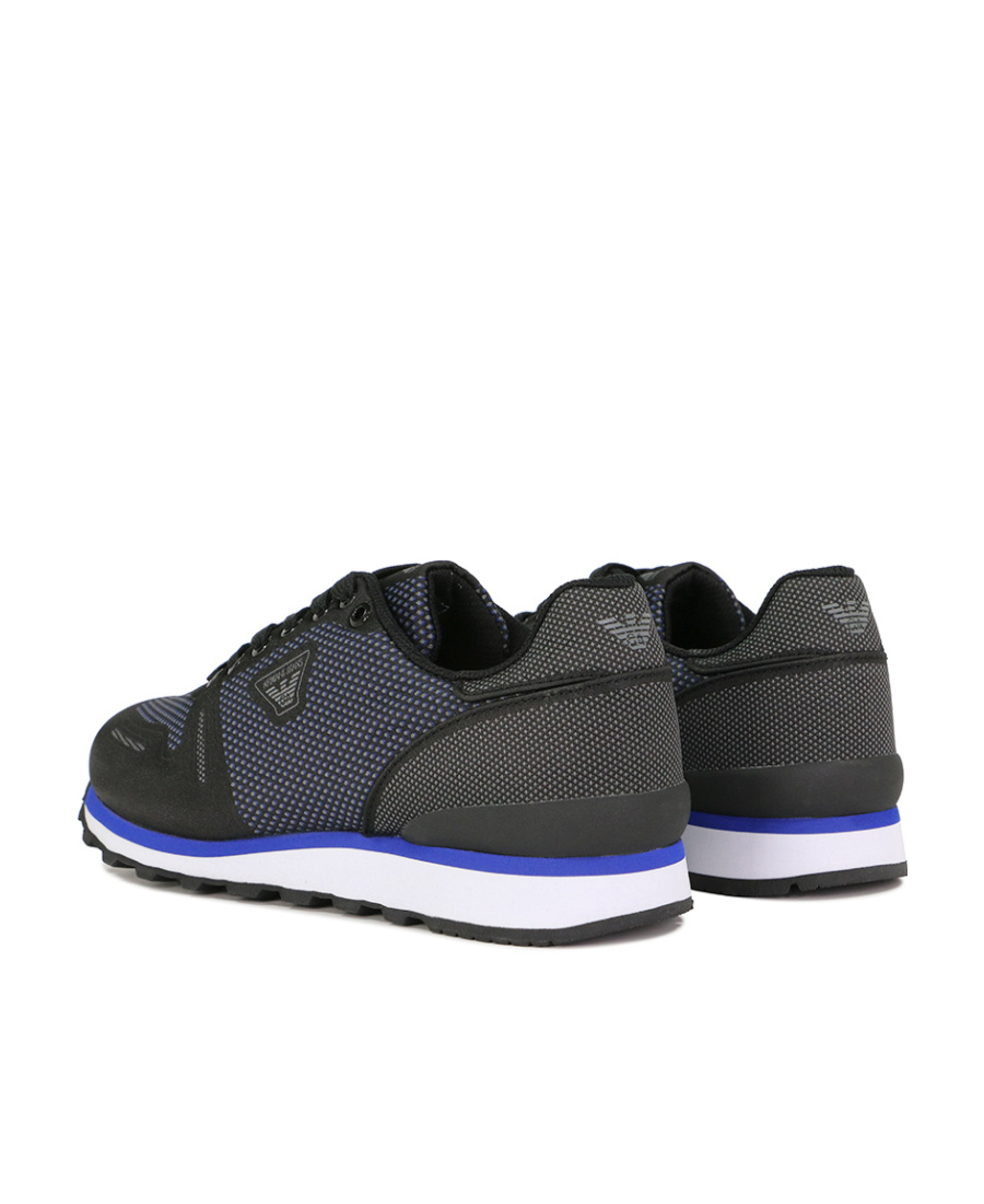 Armani Jeans Stitching Lace-up Casual Sneakers In Black