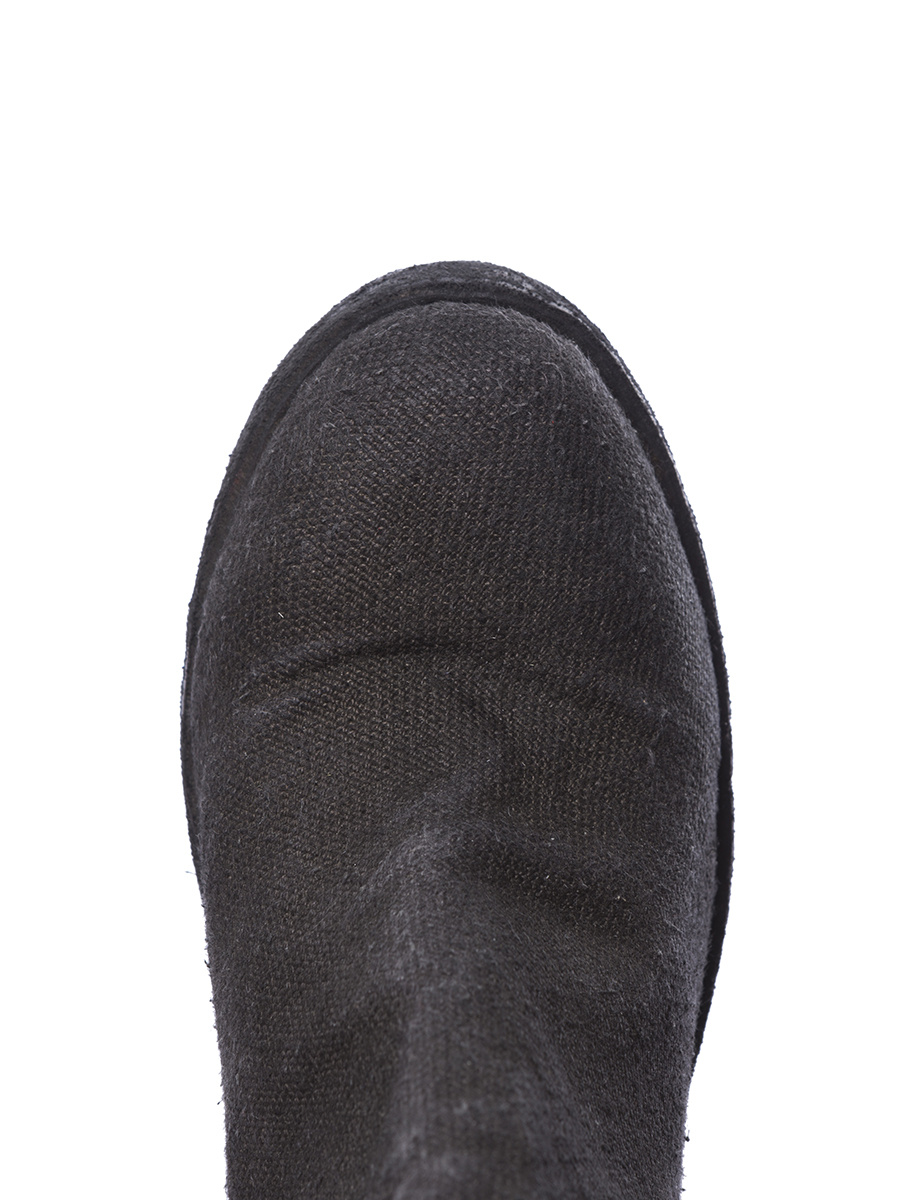 Guidi Wedge Heel Suede Ankle Boots In Black