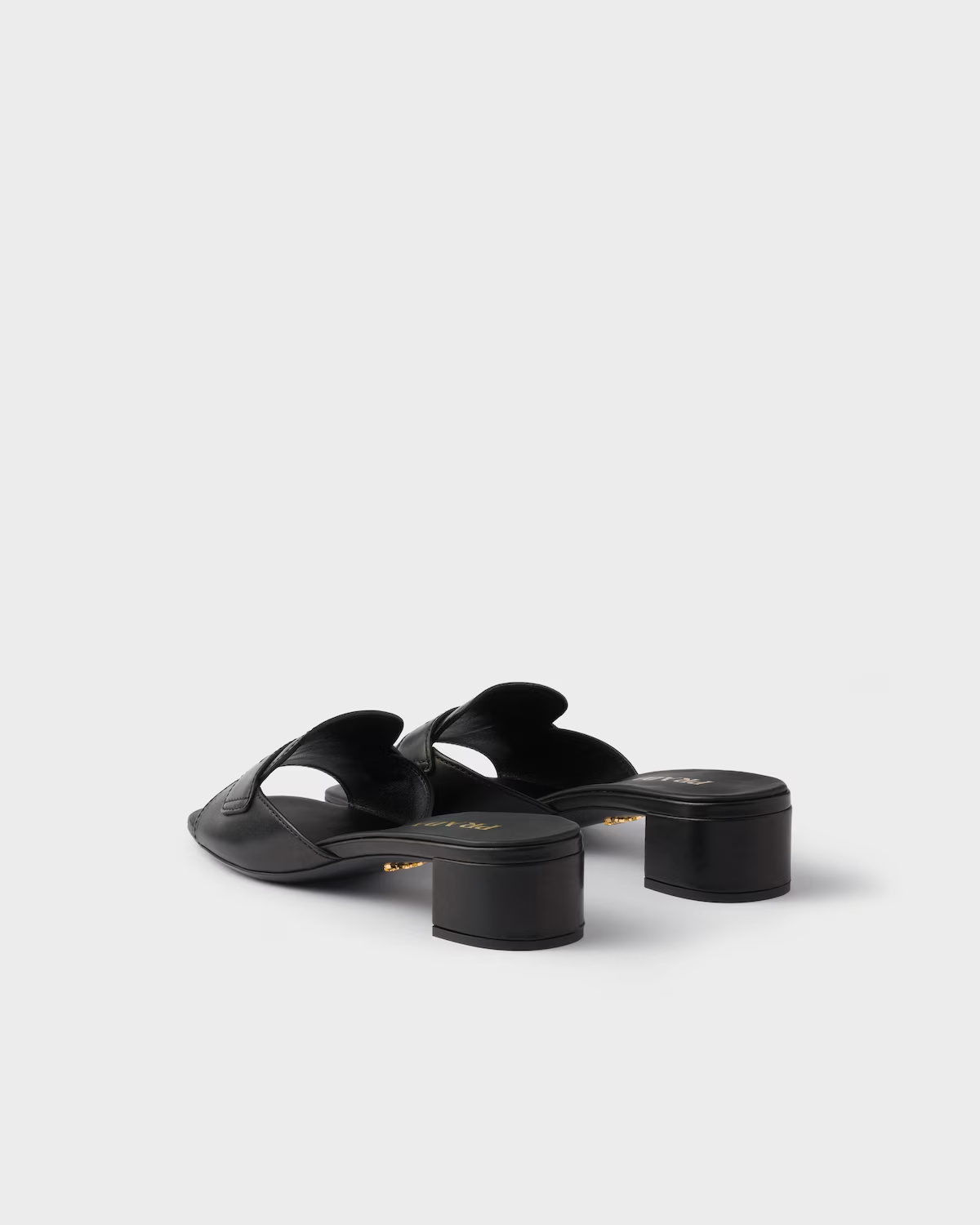 Prada Leather Sandals In Black