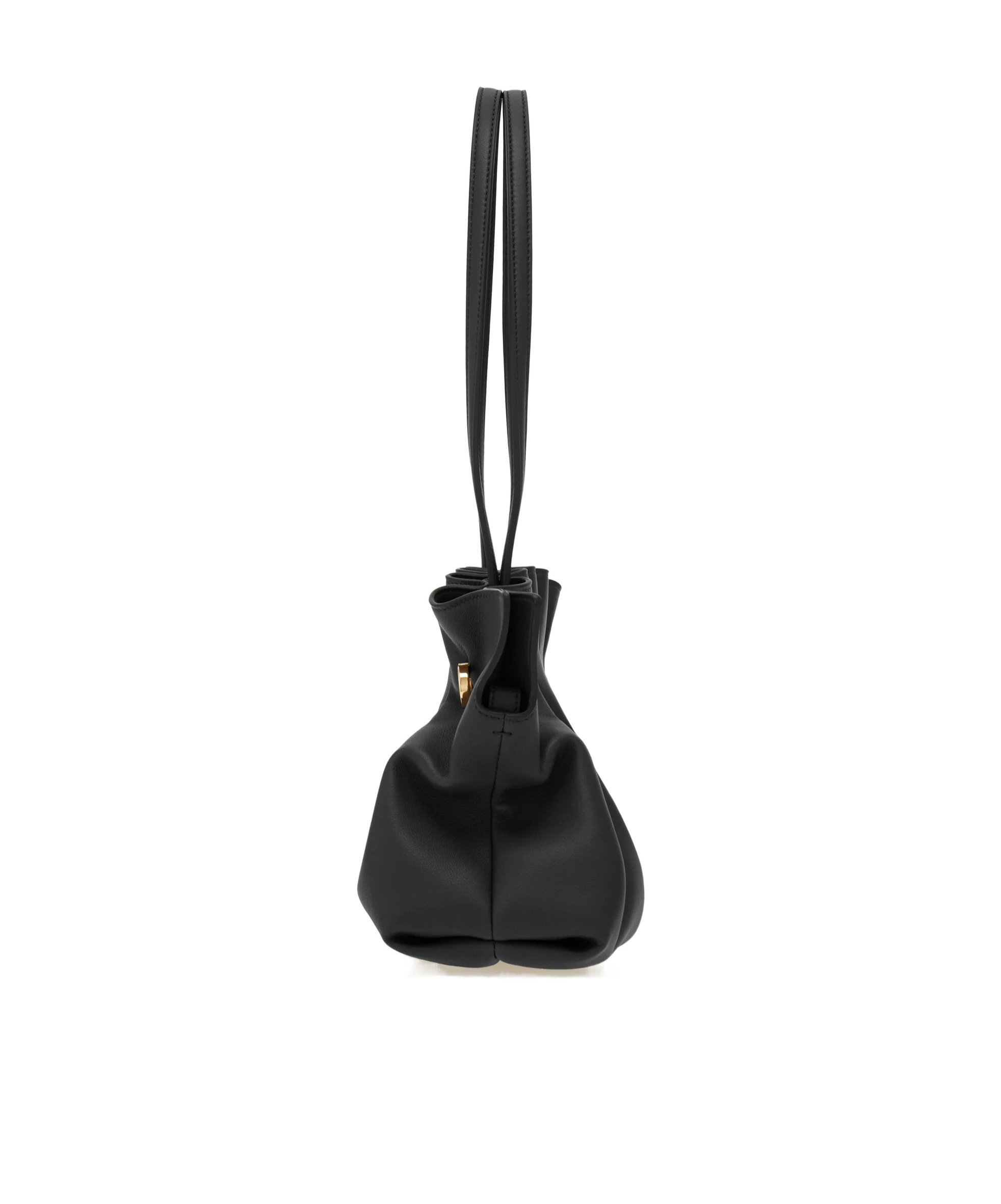 Ferragamo Medium Pleated Nappa Leather Shoulder Bag In Multi